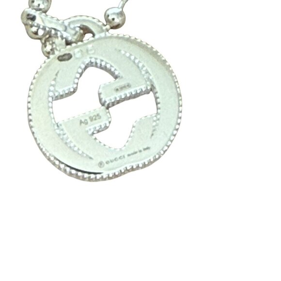 Gucci Silver 925 Interlocking GG Silver‎ Necklace, NWT, style 479219 - Picture 12 of 15
